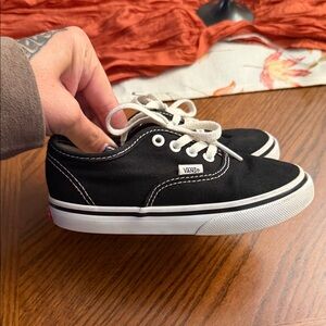Vans Kids Black and White Canvas Sneakers